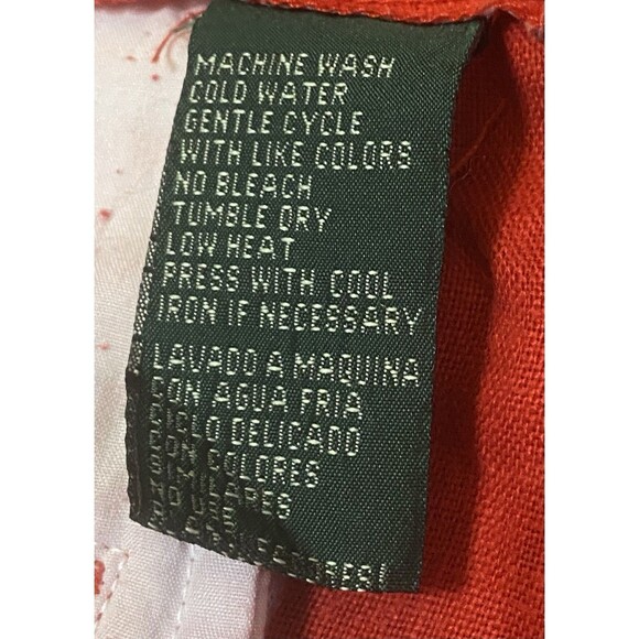 Lauren Ralph Lauren Womens Linen Crop Pants Wide Leg High Rise Red Beach Size 16 - Picture 8 of 12